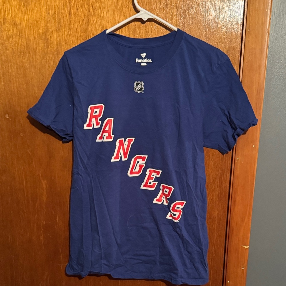 Fanatics Blue Rangers Tee with Red Accents